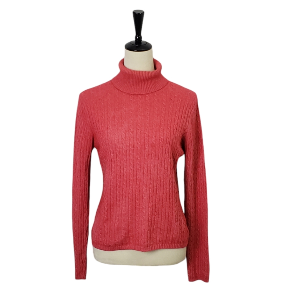 COPY - L.L. Bean Cotton Cashmere Blend Mini Cable Knit Turtleneck Sweater